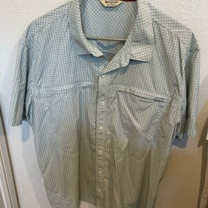 Simms Green Casual Button Down Shirt Lightweight Cotton
